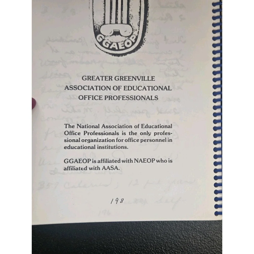 Greater Greenville Association Of Educational Office Professionals Cookbook 1995